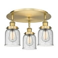 thumbnail image 3 of Innovations Lighting  Bell - 3 Light 17" Flush Mount Brushed Brass/Seedy, 3 of 5