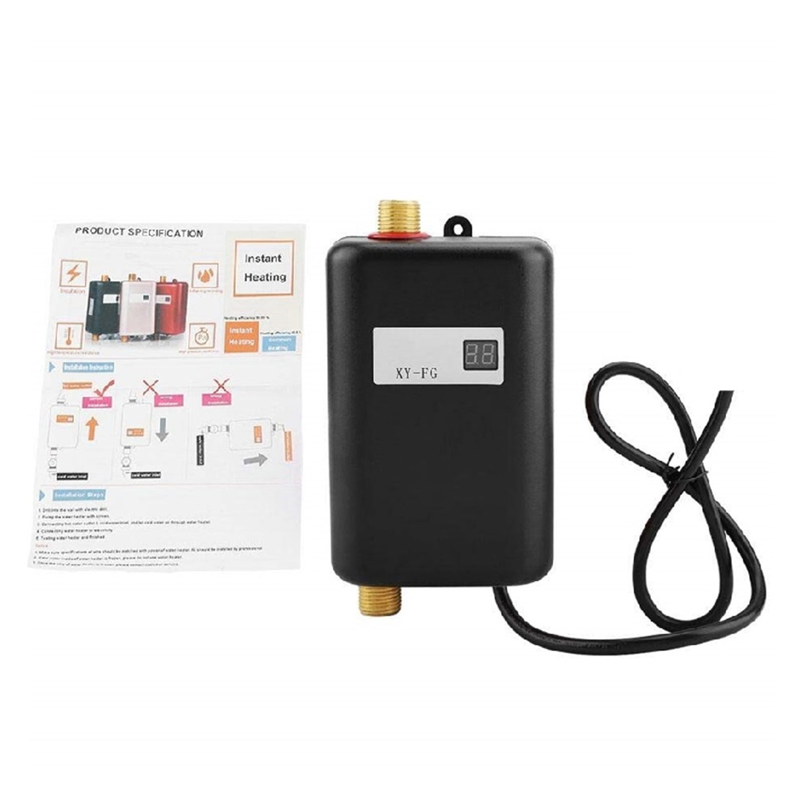 3800W Instantaneous Mini Water Heater Instant Electric Tankless Water Heater Instant Electric Water Heating Shower ,Safety Protections