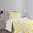 thumbnail image 3 of Ambesonne Geometric Quilted Bedspread Set 2 Pcs, Summer Sun Motif, Twin Size, Yellow White, 3 of 5