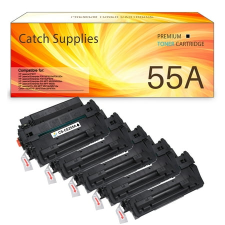 Catch Supplies 5-Pack Compatible Toner for HP CE255A 55A LaserJet P3015Dn P3015x MFP M525f M525dn M521dn M521dw Printer (Black) Catch Supplies is a global trading company bringing you a broad range of high quality toner cartridge products. All products are 100% tested by our Quality Control Team  brand new and in pristine condition. Product Specification: Brand: Catch Supplies Compatible Toner Cartridge Replacement for: HP CE255A/GPR-40 CE255A/GPR-40 Compatible Toner Cartridge Replacement for Printer: HP LaserJet P3011  LaserJet Enterprise P3015d/P3015Dn/P3015x/P3016  LaserJet Enterprise 500 MFP M525f/M525dn  LaserJet Enterprise flow MFP M525c  LaserJet Pro 500 MFP M521dn/M521dw  Canon ImageRunner LBP3560/LBP358 Pack of Items: 5-Pack Ink Color: 5 * Black Page Yield (based upon a 5% coverage of A4 paper): 5*6 000 Pages Cartridge Approx.Weight : 12.13 Pounds Cartridge Dimensions (Per Pack): 12.99 x 4.33 x 9.06 Inches Package Including: 5-Pack Toner Cartridge
