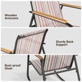 thumbnail image 6 of Noelse Patio Furniture Set, 4 Piece Textilene Conversation Set with 2 Rocking Chairs and Coffee Table, Perfect for Lawn, Garden, Poolside, Stripe, 6 of 10