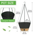 thumbnail image 3 of FIASON 2 Pack 8 Inch Black Gray Self Watering Hanging Planters, Indoor Outdoor Plastic Flower Pots with Visual Reservoir, Drainage Holes & Chain Hanger for Home Garden Decor, 3 of 12