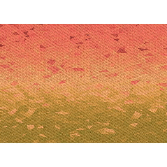 Ahgly Company Machine Washable Indoor Rectangle Transitional Orange Red Orange Area Rugs, 4' x 6'