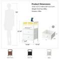 thumbnail image 5 of Satifur Bedside Table with Charging Station,LED Nightstand with 2 Fabric Drawers,White, 5 of 9