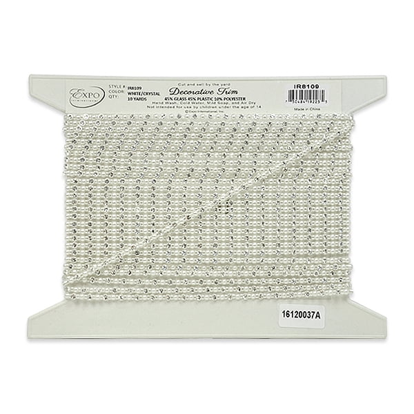 Expo Int L 10 Yards Of Alessana 1 8 Rhinestone And Pearl Trim By The Yard Walmart Com Walmart Com