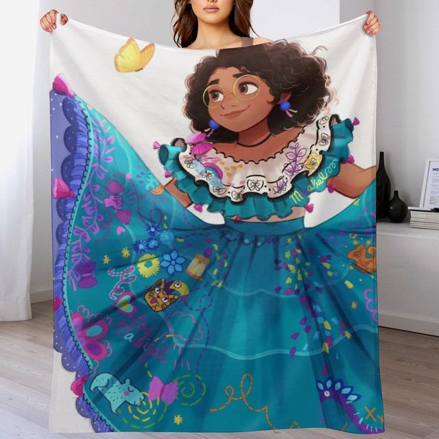 Manta de franela cálida y acogedora con diseño de dibujos animados de Encanto para sala de estar, dormitorio, cama, sofá, camping, viajes, mantas de vellón para todas las estaciones, regalos para