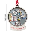 thumbnail image 2 of Christmas Ornament Personalized Baby's 1st Christmas Tree Decoration Christmas Ornaments/ Boys' Round, 2 of 6