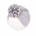 thumbnail image 2 of Zwiiyzr Baby Bonnet Fall Winter Toddler Baby Boys Girls Flowers Knitted Floppy Windproof Warmth Ear Protection Children Hat Gray One Size 0-24 Monts, 2 of 3