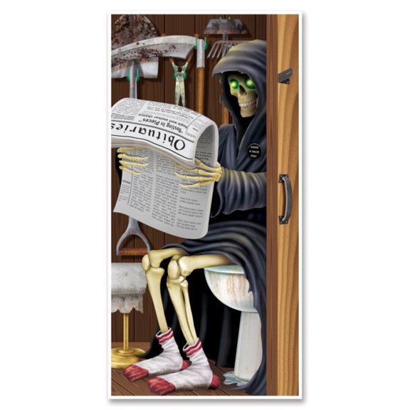 Party Central Club Pack of 12 Brown and Black Grim Reaper Halloween Restroom Door Covers 5'
