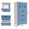 thumbnail image 4 of Dwellnix 6-Drawer Organizer, White & Blue Plastic Dresser With Lockable Small Drawers, Waterproof & Sturdy Storage Cabinet For Bedroom Bathroom Entryway DIY Placement, 4 of 10