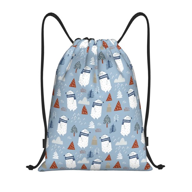 Fotbe winter Scarf beer Bolsa Mochila con Cordón Estampada, Bolsa de Gimnasio Deportiva, Bolsa Cinch, Bolsa con Cordón para Hombres y Mujeres-Small