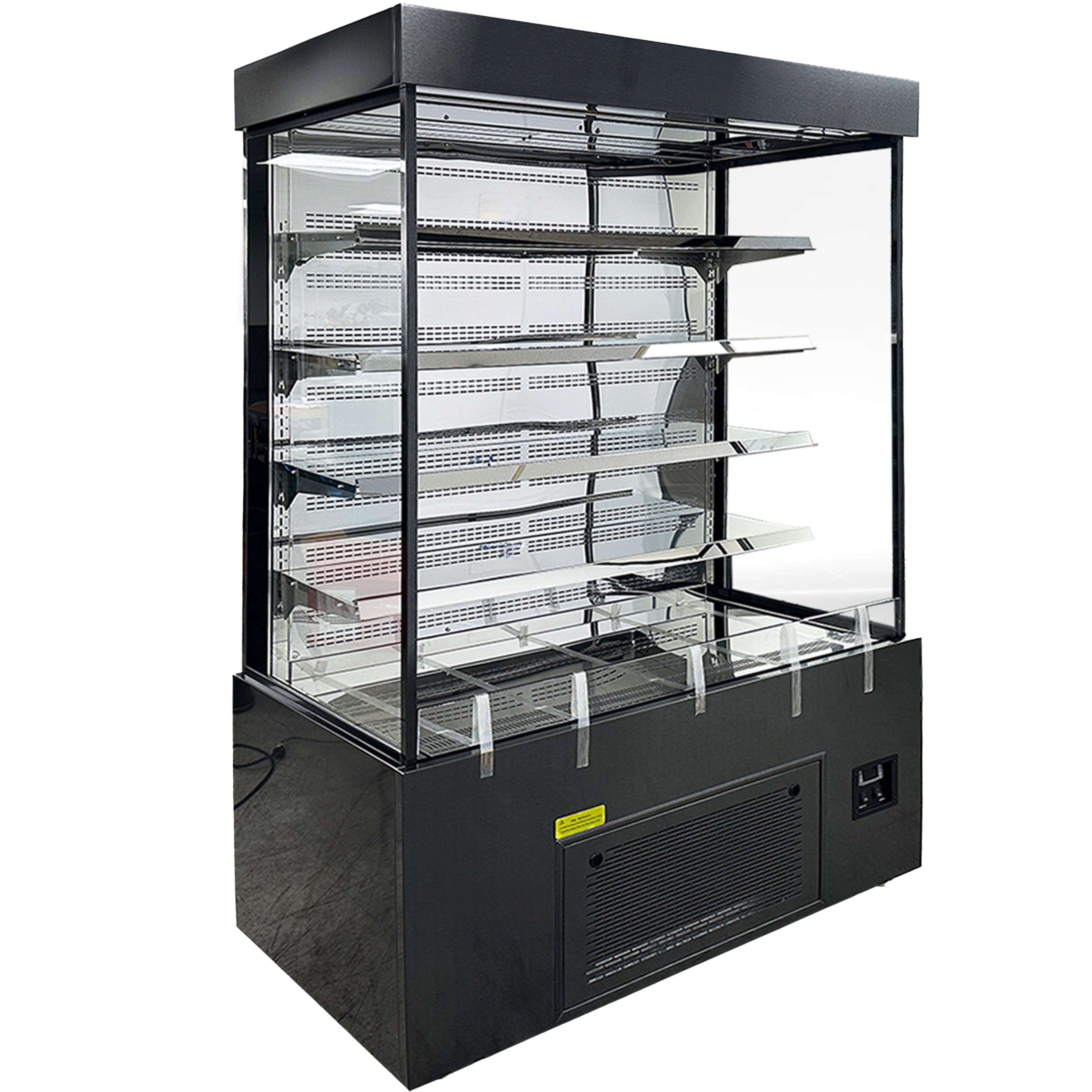 NSF 52 in. Open Air Cooler Display, Commercial Refrigerator, Beverage Display Case Grab & Go Merchandiser Night Curtain