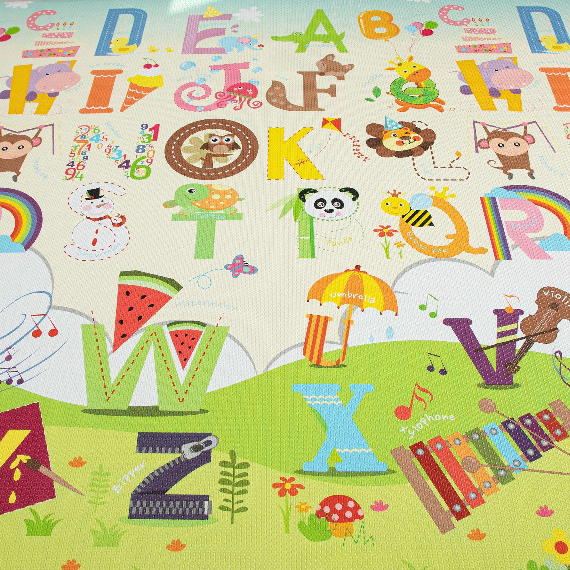 RAY STAR 55x90.5x0.39in Baby Play Mat, Reversible Foldable Crawling play mat Thickness Soft Mat