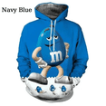 thumbnail image 3 of Sudadera con capucha y estampado 3D gráfico de M&M Chocolate Beans, manga larga, otoño, para hombre, moda urbana, chándal de gran tamaño, 3 of 5