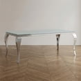 thumbnail image 6 of Furniture of America Edi Glam Rectangle Glass Top Dining Table in White, 6 of 11