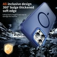 thumbnail image 6 of Dteck for iPhone 13 Pro Max Case with Magnetic, Compatible with MagSafe, Military Drop Protection Slim Translucent Matte Shockproof with Anti-Fingerprint Phone Case,Deep Blue, 6 of 8