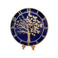 thumbnail image 1 of Reloj de mesa Arbol de la Vida Azul Profundo con Relieve dorado 25cm - incluye base, 1 of 2
