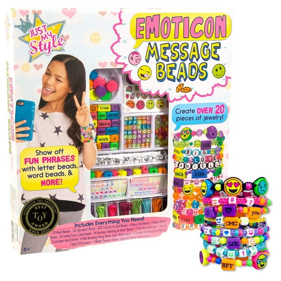 Kit de abalorios DIY Just My Style con emoticonos con mensaj