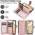 thumbnail image 4 of Butterfly Flower Embossed Wallet Case for Google Pixel 9 Pro XL, PU Leather Case Magnetic Closure Handbag Zipper Pocket Case Kickstand Card Slots with Hand Strap Flip Case for Women Girls, Rosegold, 4 of 7