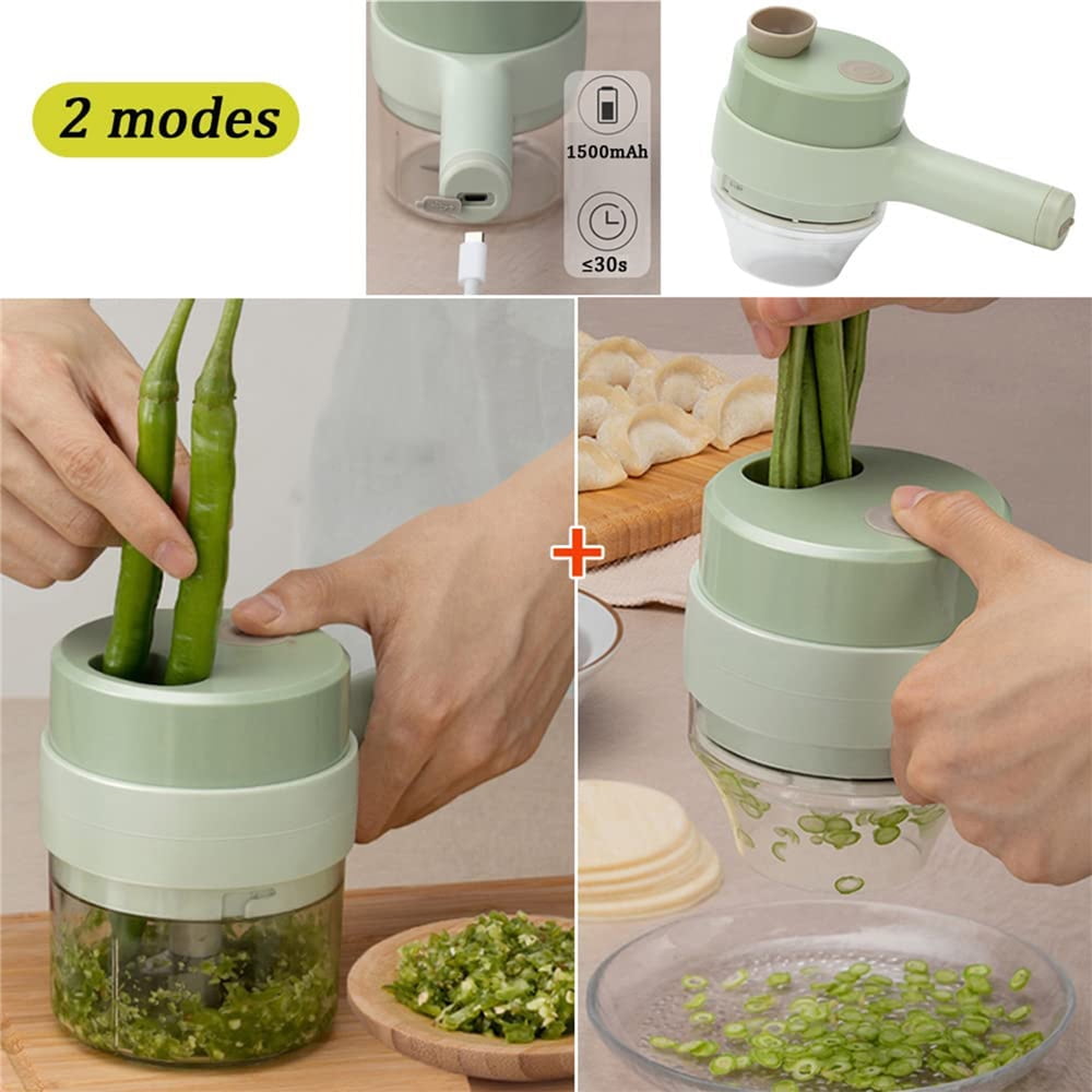 4 In 1 Handheld Electric Vegetable Cutter Set with Brush, 2023 New  Whirlwind 6 in 1 Portable Electric Vegetable Chopper, Mini Wireless Food  Processor