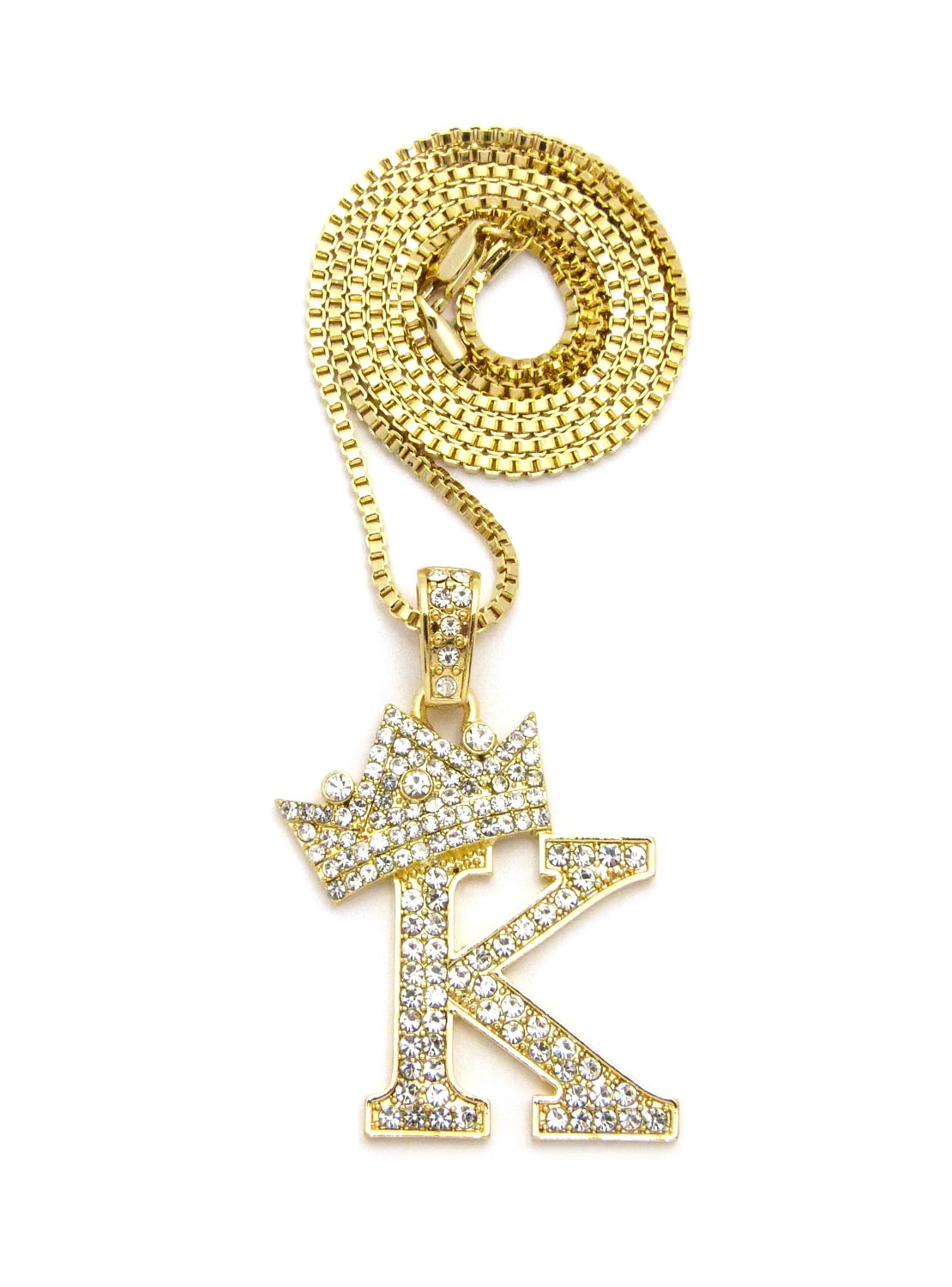 k with a crown necklace