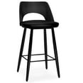 thumbnail image 6 of Simpli Home Callie Contemporary 16 inch Counter Height stool (Set of 2) in Black Vegan Faux Leather, 6 of 13