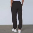 thumbnail image 6 of Women's High Waisted Loose Sportswear Pants with Pockets - Jogging Pants for Fashionable Casual Wear and Holiday Seasons,Black,L, 6 of 8