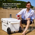 thumbnail image 6 of 60Qt White Wheeled Insulated Cooler Box, Heavy-Duty Ice Chest for Camping & Tailgating, 6 of 13