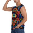 thumbnail image 3 of Haiem Men's Vibrant Psychedelic Eye Print Tank Tops Summer Sleeveless Cut Off Workout T-Shirts Fitness Vest Athletic Undershirts-XX-Large, 3 of 8