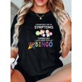 thumbnail image 1 of Regular Size Women's Casual T-Shirt with Geometric Print - Short Sleeve, Round Neck, Stretchy Cotton Blend, Machine Washable - Spring/Summer Fashion, Regular Size Blouses, Leisure , Spring/Summe, 1 of 6