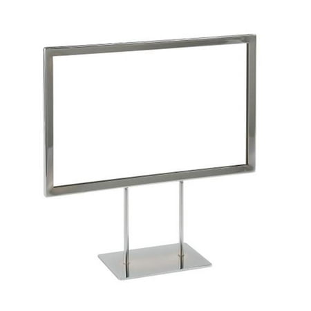 7 in. H x 11 in. W Twin Stem Chrome Sign Holder for Countertop (Pack of 24)