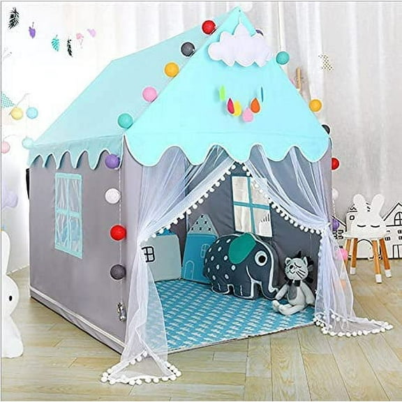 Tcwhniev Unisex Kids Castle Fairy Star Lights Play Tents,Fairy Princess Castle Playhouse Tent,Princess Tent Girls Large Playhouse Kids Castle Play Tent with Star Lights Toy for Children Indoor