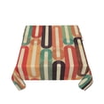 thumbnail image 6 of ZNDUO Square Waterproof Table Cloth, Washable Wrinkle Resistant Vintage Geometric Abstract Stripes Art Pattern Polyester Table Cover, 54"x54", 6 of 8
