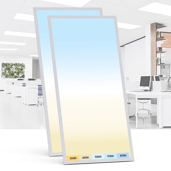 AIKVSXER 0.9 in Dimmable 2-Light Corded Electric Office Semi-Flush Mount Light