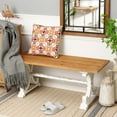 thumbnail image 4 of LuxenHome 45" W Farmhouse White and Natural Wood Entry Coffee Table or Bench, 4 of 9