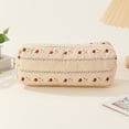 thumbnail image 6 of 3Pcs Quilted Makeup Bag Printed Women Cotton Daily Purse Set (Striped Flower), 6 of 8