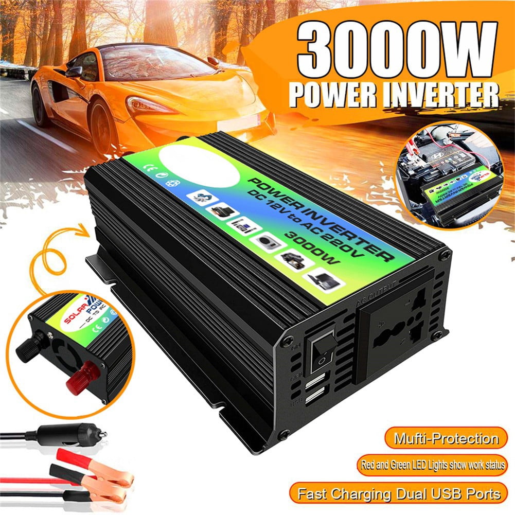 Mosiee Pure Sine Wave Inverter 3000W Boat Car Converter Power Inverter Dc 12V To Ac 110V/220V Invertor Usb Car Power Inverter