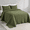 Style4 Olive Green-Oversize King 120"x120", variant on Style4 Beige Super King 120"x128" 3-Piece Reversible Microfiber Quilt Bedding Set
