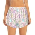 thumbnail image 2 of Goofa Colorful Bunny Printed Women 2 in 1 Running Shorts,Quick Dry Athletic Workout Shorts,High Waisted Athletic Shorts with Liner Pockets-Large, 2 of 9