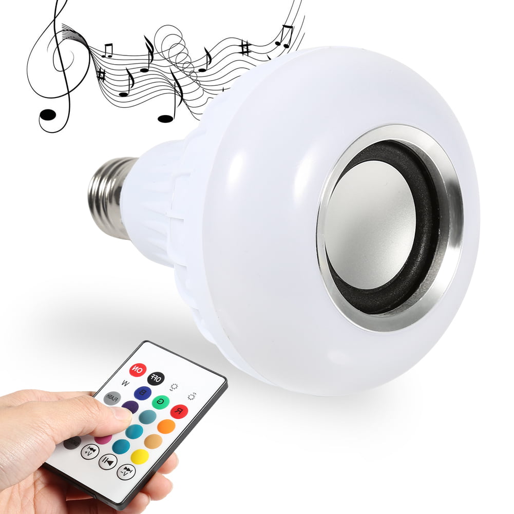 LED Wireless Bluetooth Bulb Light Speaker 12W RGB Smart Music Play Lamp+Remote % 