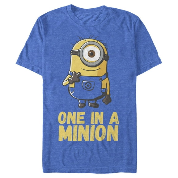 Men's Despicable Me Minions One In A Minion  Graphic Tee Royal Blue Heather 3X Large