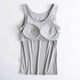 thumbnail image 4 of Camiseta sin mangas con tirantes y relleno en el pecho, sin aros, para yoga y deporte - Poliéster, diseño acanalado, adecuada para ocasiones deportivas informales., 4 of 7