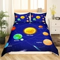 thumbnail image 2 of Solar System Comforter Cover Galaxy Planet Theme Bedding Set Outer Space Twin Duvet Cover,ish Cartoon Style Bedspread Cover with 1 Pillowcase ( Astronomy, Deep Blue), 2 of 6