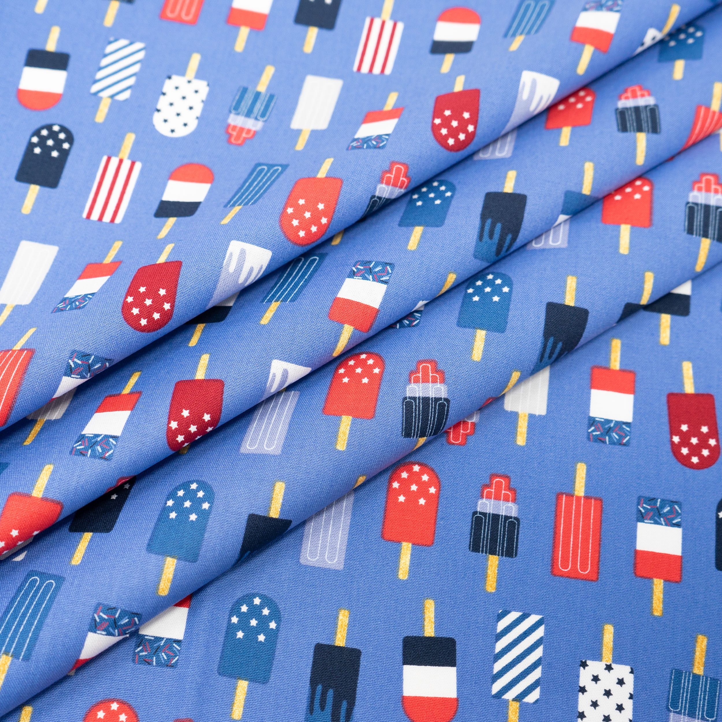 Singer, 100% Cotton, Patriotic Popsicles Allover, Cut by Yard