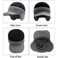 thumbnail image 4 of Windproof Thermal Cap with Visor, Ultimate Cold Protection Winter Knitted Earflap Hat  with Brim and Ear Covers, Fleece Lined Thermal Beanie for Outdoor Activities., 4 of 8
