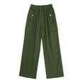 thumbnail image 2 of YONGHS Girls Kids Casual Jogger Sweatpants Loose Cargo Pants Trousers Hip Hop Jazz Street Dancewear Green 12, 2 of 7