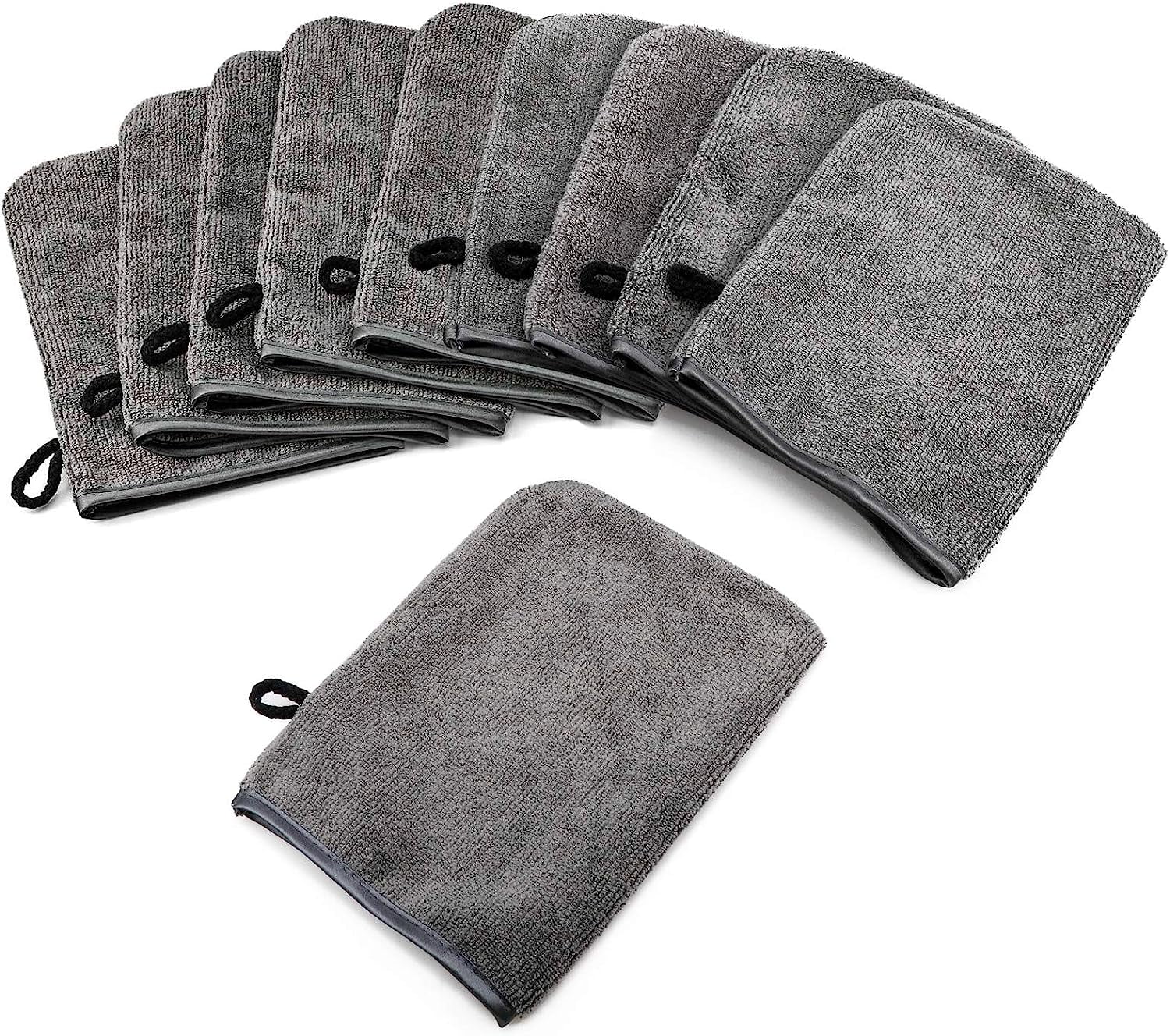 10pcs Microfibre Body Wash Mitts Soft Face Cleansing Mitts, Bath SPA Terry Cloth, 15 x 21cm