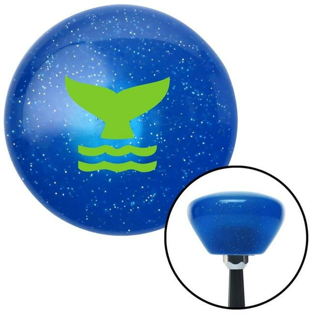 Green Whale Tail Blue Retro Metal Flake Shift Knob with M16 x 1.5 Insert Shifter