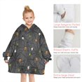 thumbnail image 6 of Halloween Colorful Spider Web Pattern Blanket Hoodies for Kids 6-13YR Oversize Wearable Blanket Hoodies for Boys Girls Teens, 6 of 7