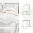 thumbnail image 3 of Noble Linens 3-Piece Pink Pressed Flowers Reversible Print Comforter Set, King/CalKing, 3 of 9